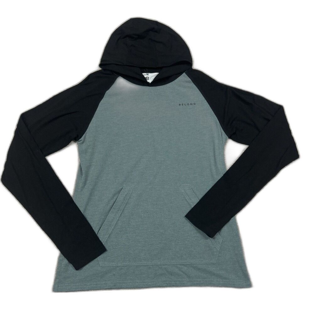 Belong Designs Shirt Mens Small Versatek Bamboo Hoodie Stretch Green Outdoor